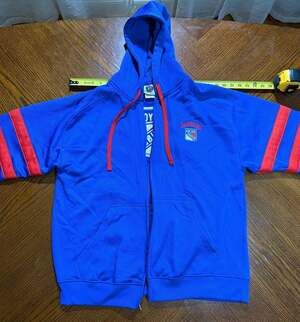 Vintage NHL New York Rangers Full-Zip Hoodie, Blue & Red, Men's Size XL